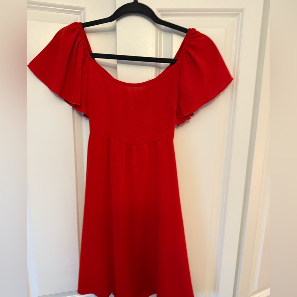 Red casual dress